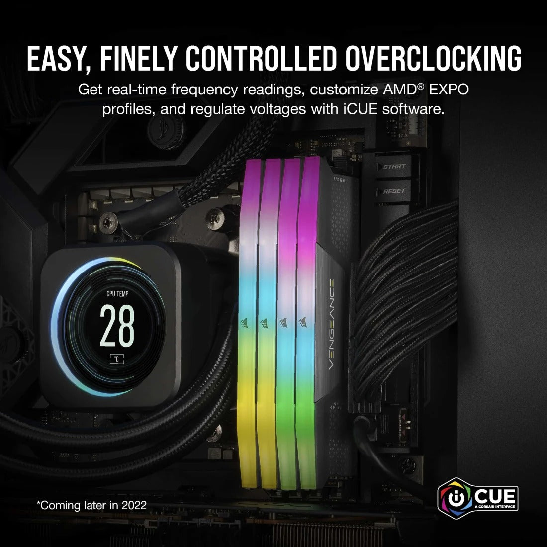 Corsair Vengeance RGB 32GB (2x16GB) DDR5 DRAM 6000MT/s CL30 AMD EXPO & Intel XMP Memory Kit (Black, White)
