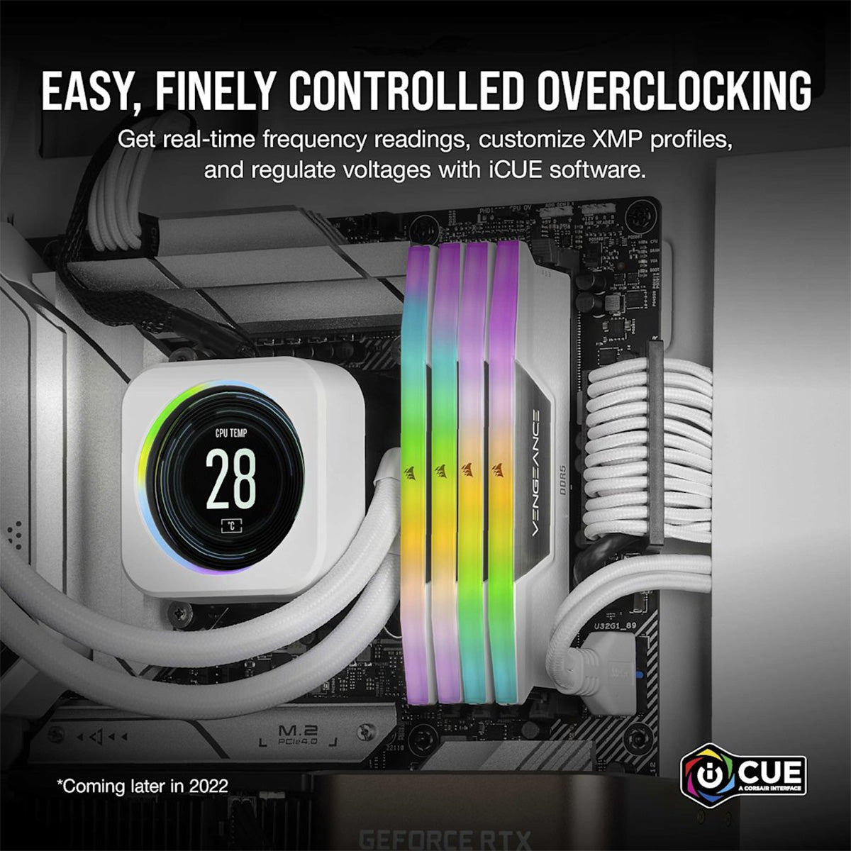 Corsair Vengeance RGB 32GB (2x16GB) DDR5 DRAM 6000MT/s CL30 AMD EXPO & Intel XMP Memory Kit (White) 