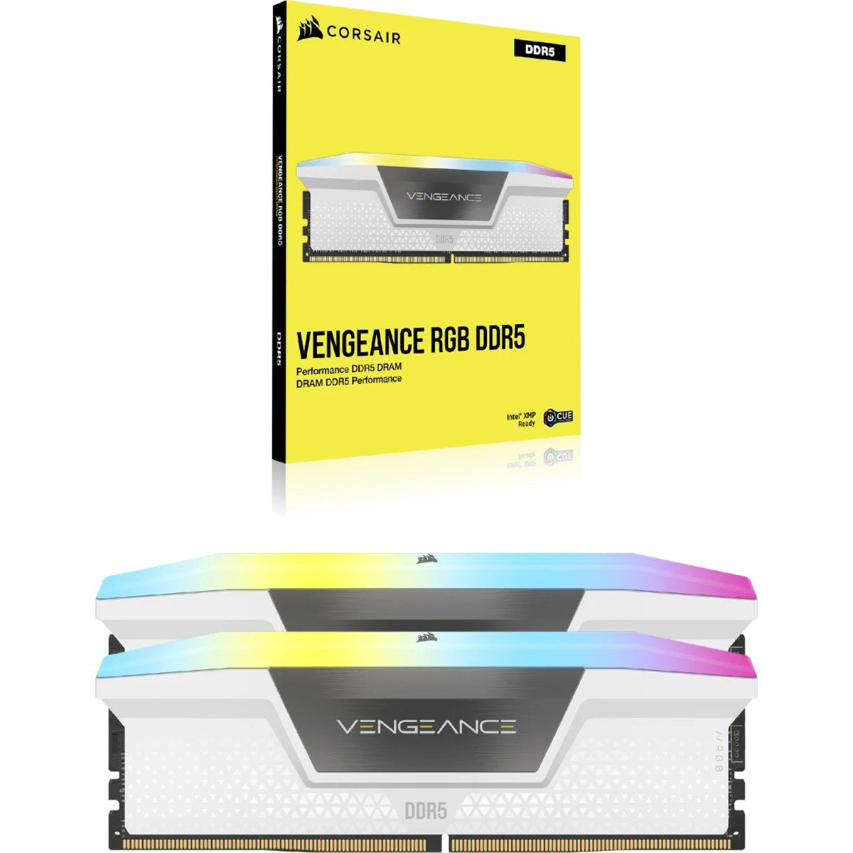 Corsair Vengeance RGB 32GB (2x16GB) DDR5 DRAM 6000MT/s CL30 AMD EXPO & Intel XMP Memory Kit (White) 