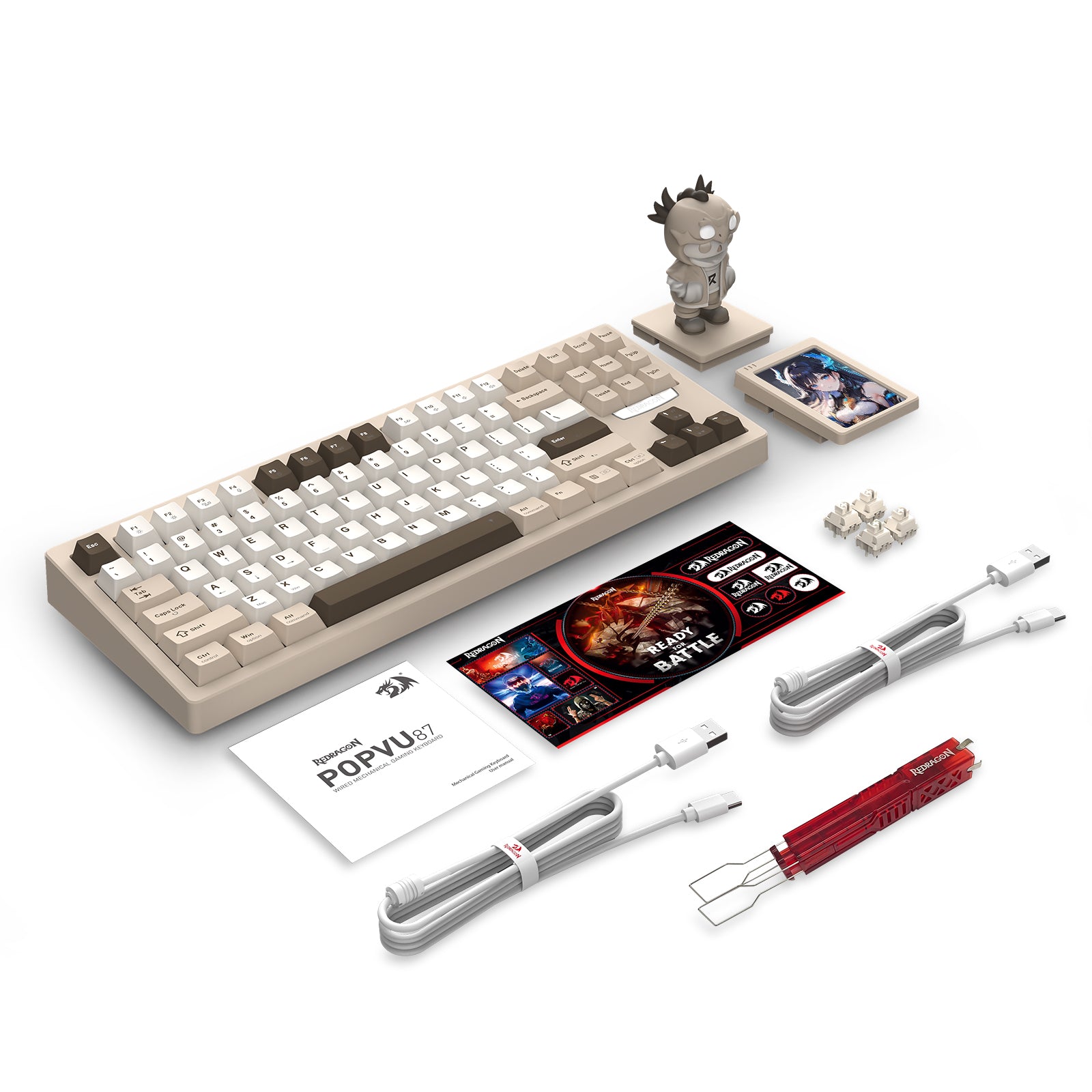 Redragon K754BKN POPVU87 Customizable Smart Touch Display Wired Mechanical Keyboard