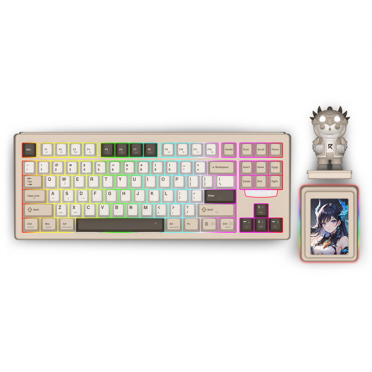 Redragon K754BKN POPVU87 Customizable Smart Touch Display Wired Mechanical Keyboard