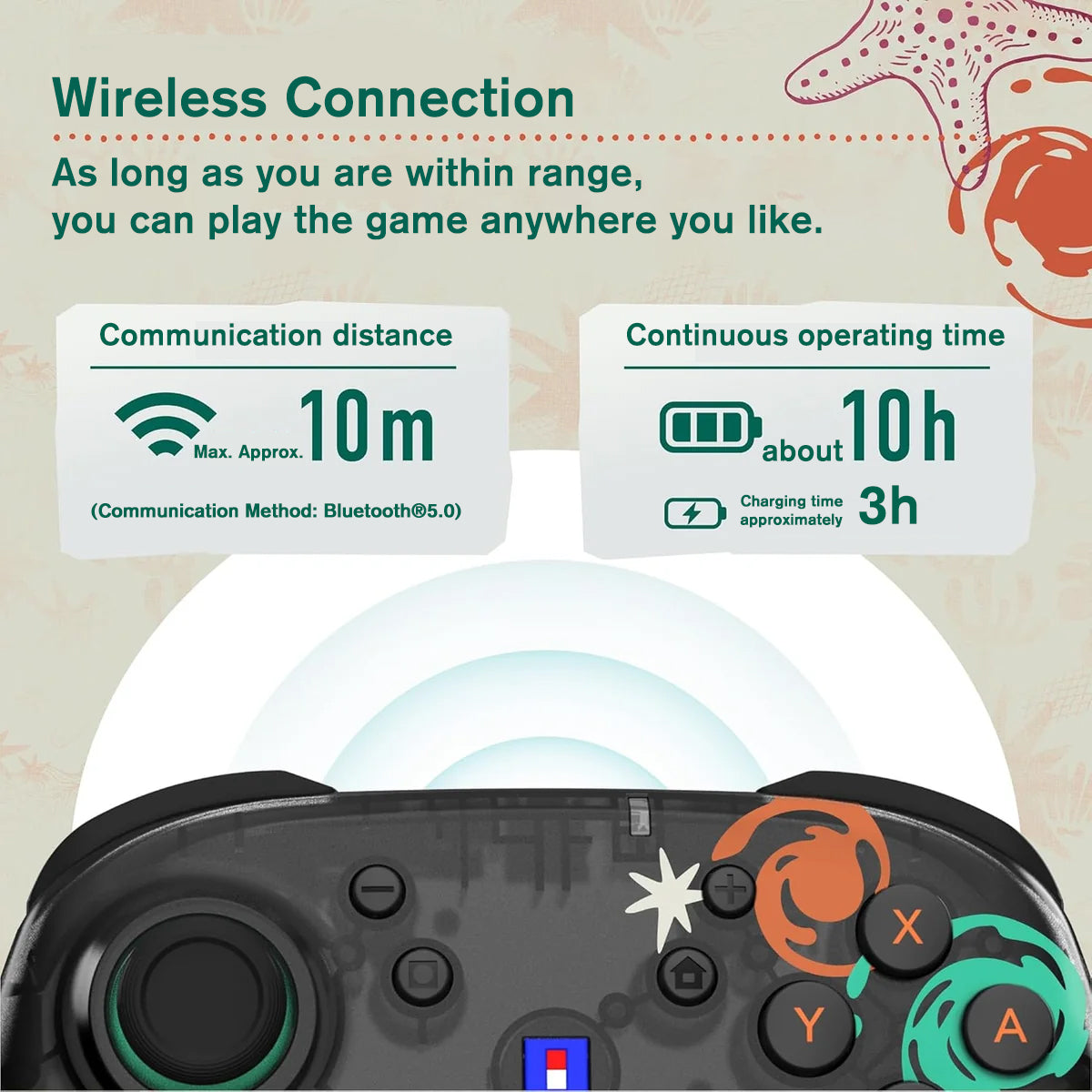 Hori Wireless Horipad Turbo Controller for Nintendo Switch 2 (Splatoon Raiders) (NSX-239A)