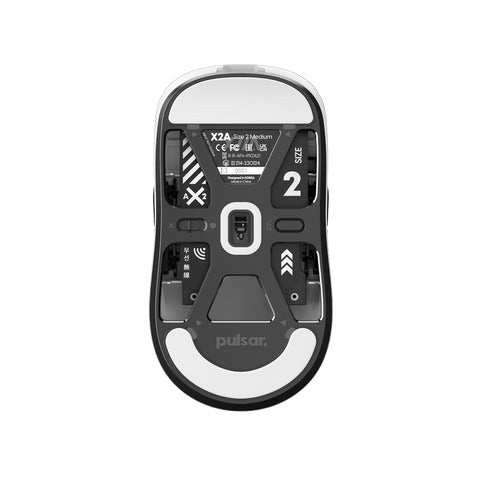Pulsar X2A SIZE 1 Ultralight Wireless Ambidextrous Gaming Mouse (White) (PX2A13)