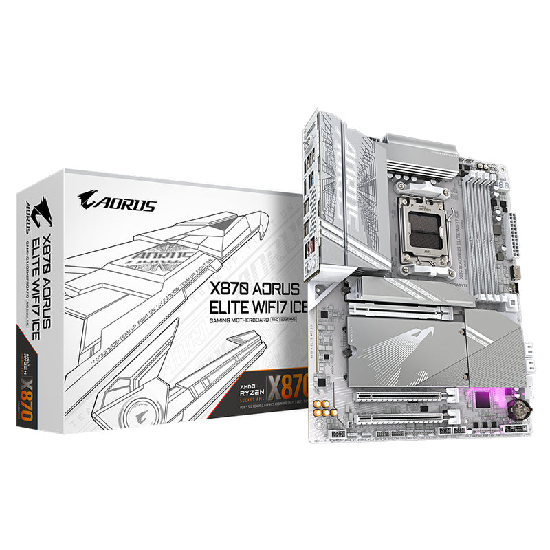 Gigabyte X870 Aorus Elite Wifi 7 Ice DDR5 AMD Gaming Motherboard