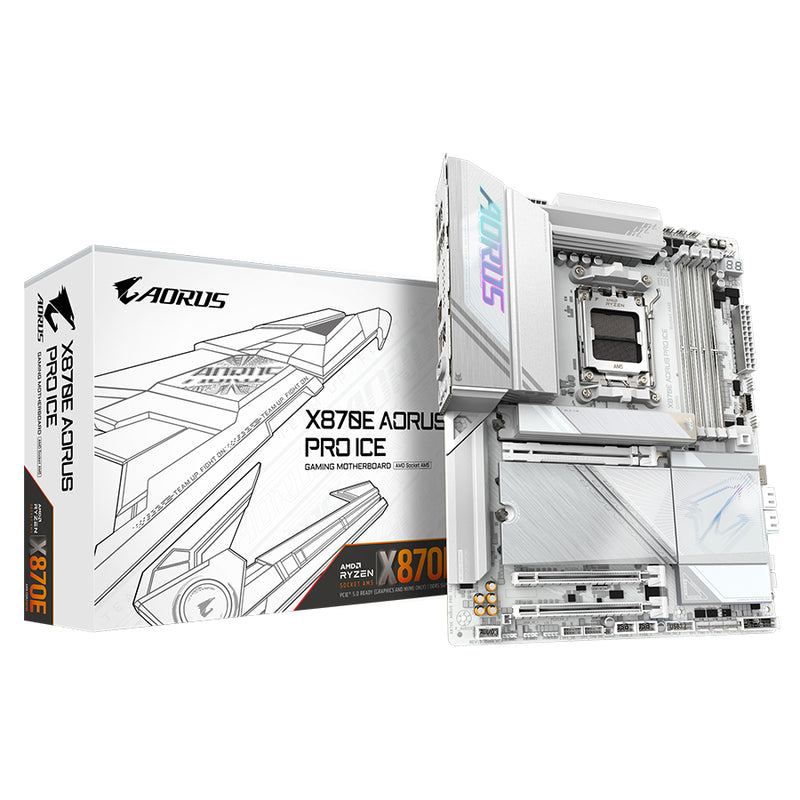 Gigabyte X870E Aorus Pro Ice DDR5 AMD Gaming Motherboard