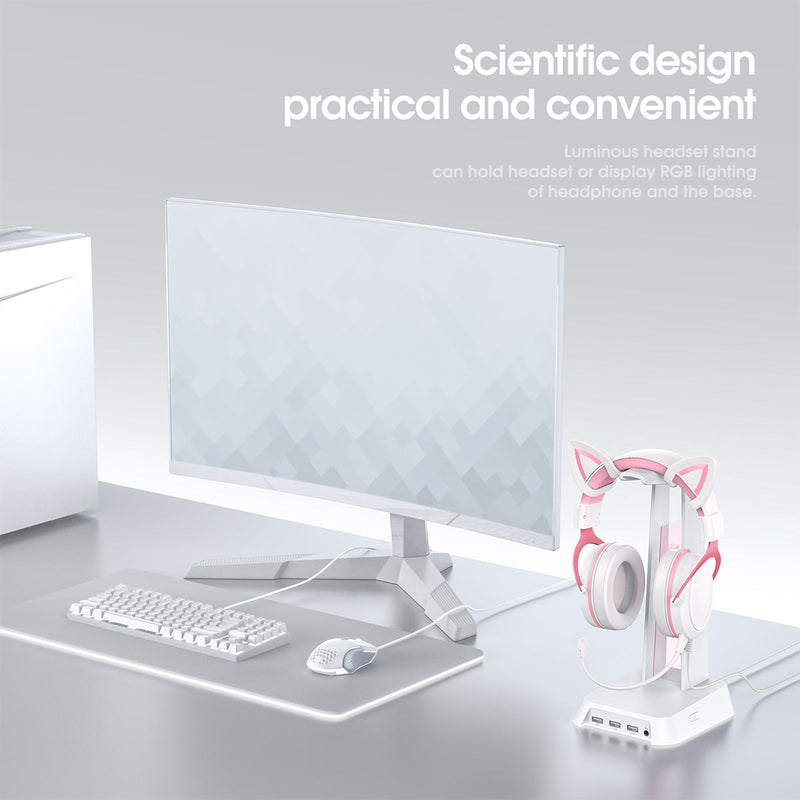 ONIKUMA ST-2 White Desk Setup