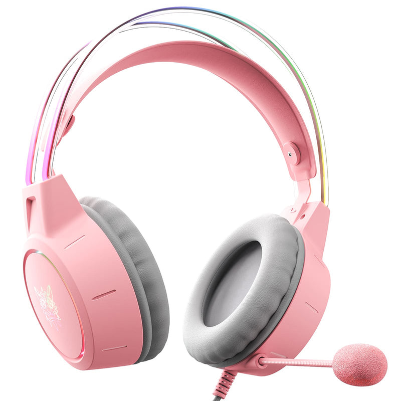Onikuma X15 Pro Gaming Headset with Noise Cancellation Microphone (Pink)