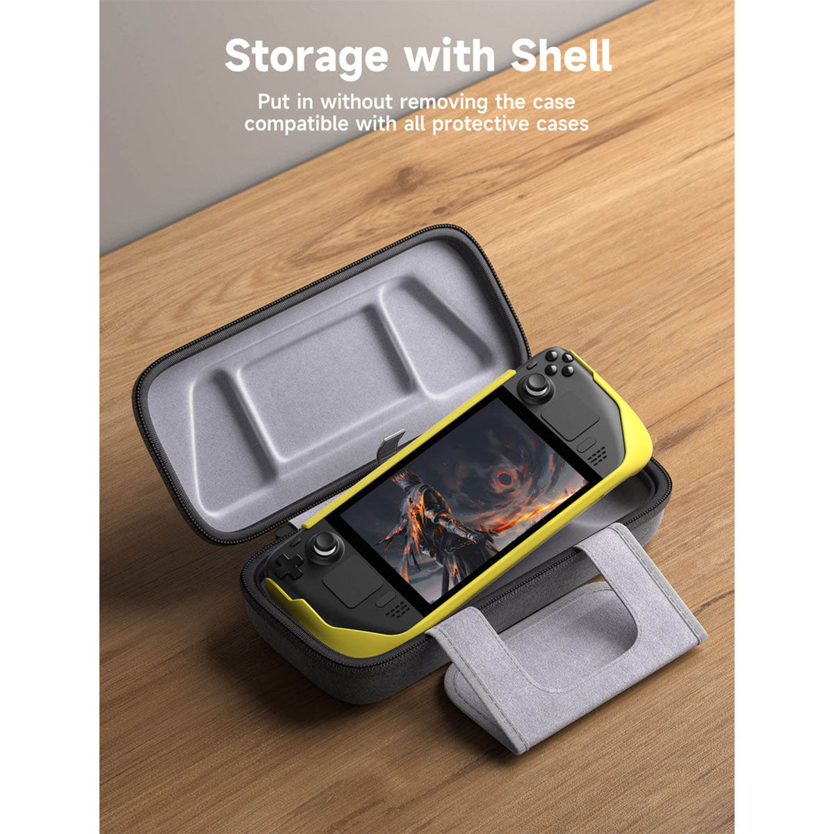 JSAUX Protective Carrying Case for Steam Deck/ Steam Deck OLED/ ROG Ally/ ROG Ally X/ Playstation Portal (Grey) (BG0106X)