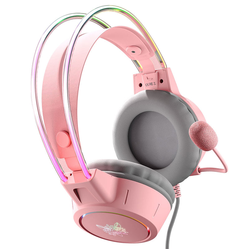 Onikuma X15 Pro Gaming Headset with Noise Cancellation Microphone (Pink)