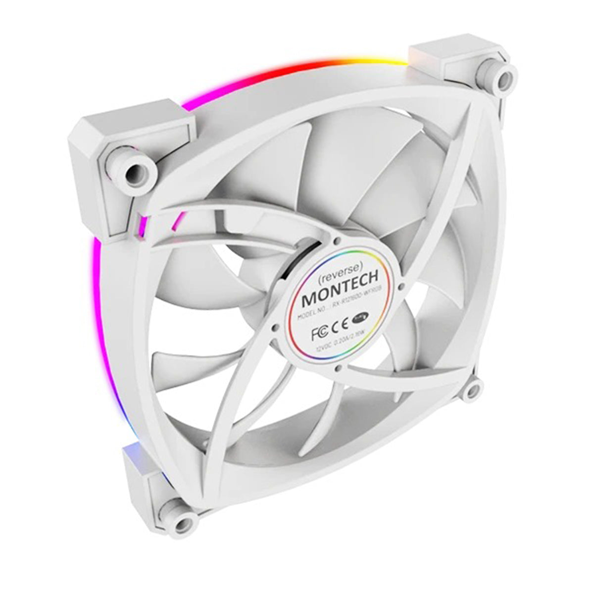 Montech RX120 PWM 120mm ARGB Reverse Single Fan Kit (Black, White)