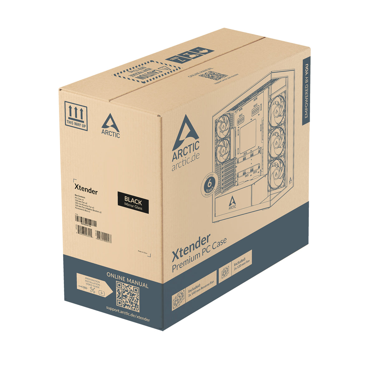 Arctic Xtender Tempered Glass Side Panel Premium E-ATX PC Case