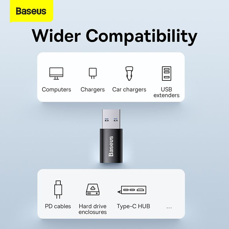 Baseus Ingenuity Series Mini OTG Adapter USB3.1 to Type-C (Black) (ZJJQ000101)