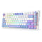 Redragon K673WBP RGB Ucal Max 81-Key 75% Gasket-Mounted Hot-Swappable Wireless Mechanical Keyboard with Knob (Mint Mambo Switch) (Moonrise Violet)