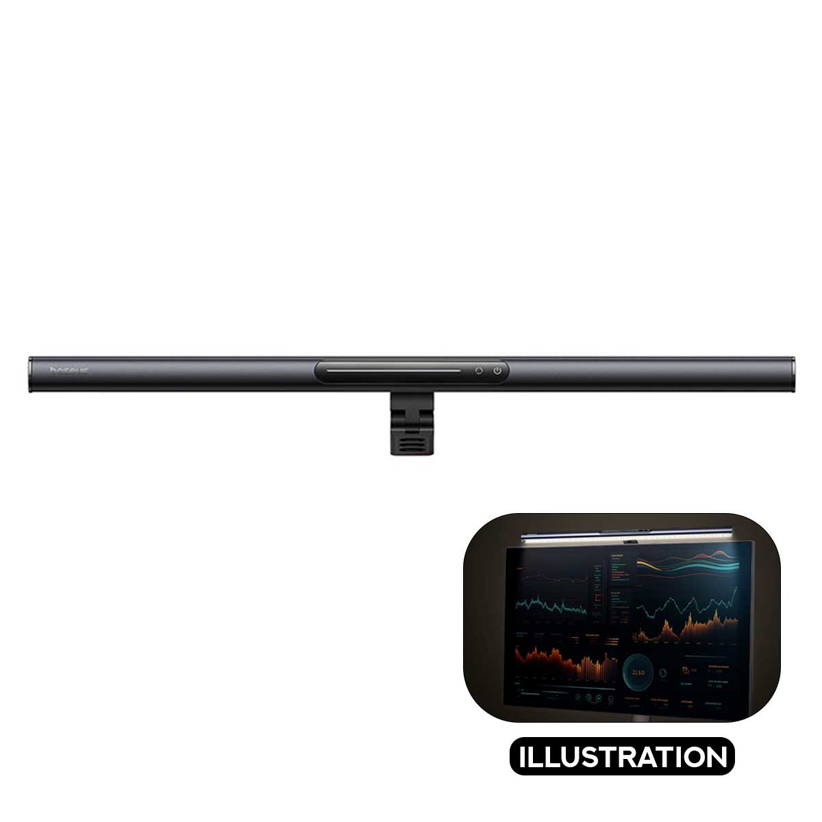 Baseus i-wok 3 Series Asymmetric Light Source Magnetic Screen Hanging Light (Cluster Black) (L10068500111-00)