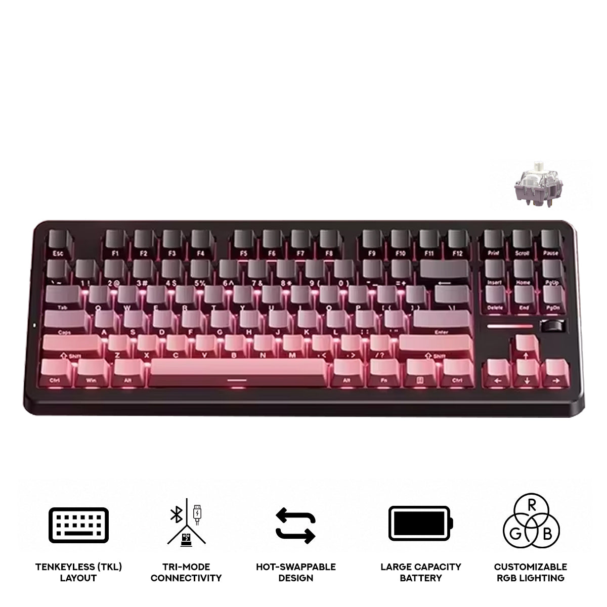 MCHOSE G87 V2 RGB Tri-Mode Hot-Swappable Mechanical Keyboard