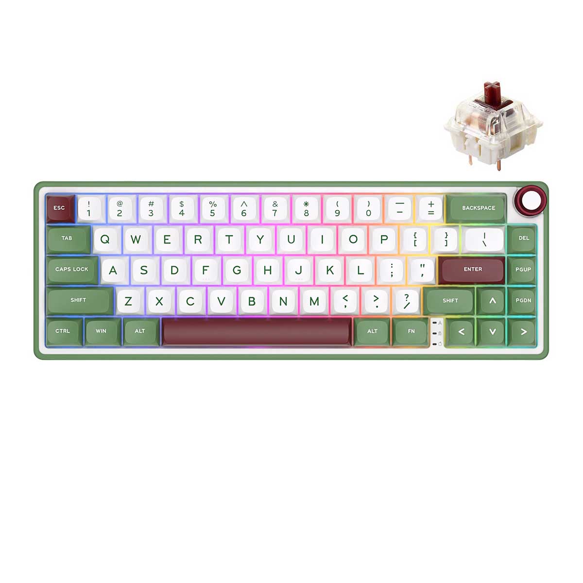 Royal Kludge R65 Single-Mode RGB 66-Keys Hot-Swappable Mechanical Keyboard Greensand