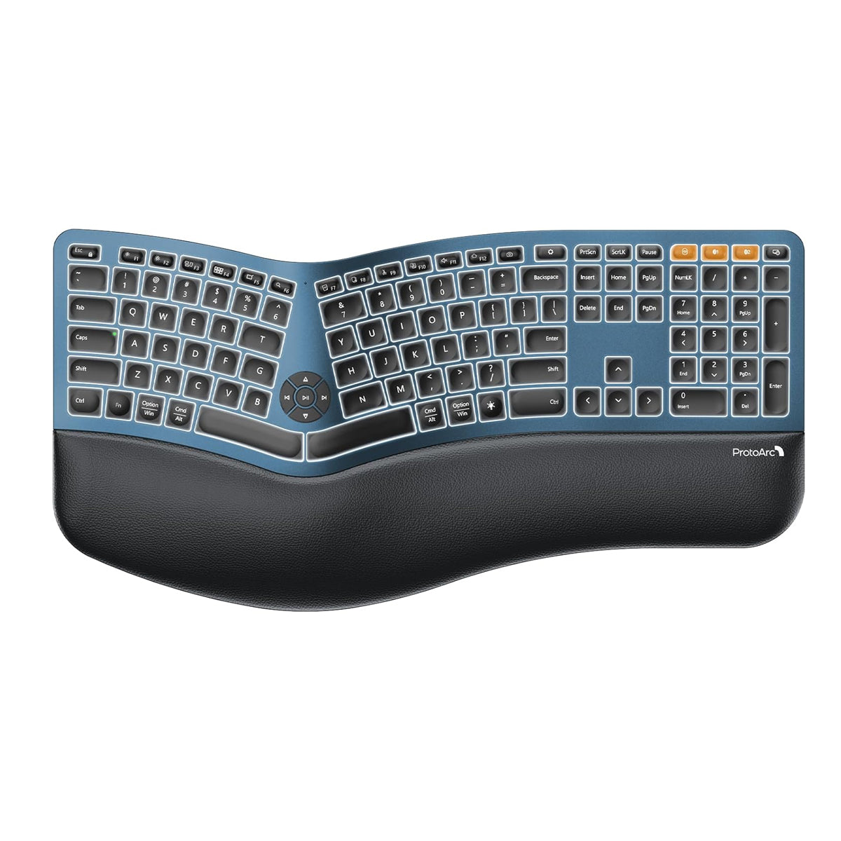 ProtoArc EK01 Plus Dual Mode Full Size Backlit Ergonomic Split Keyboar