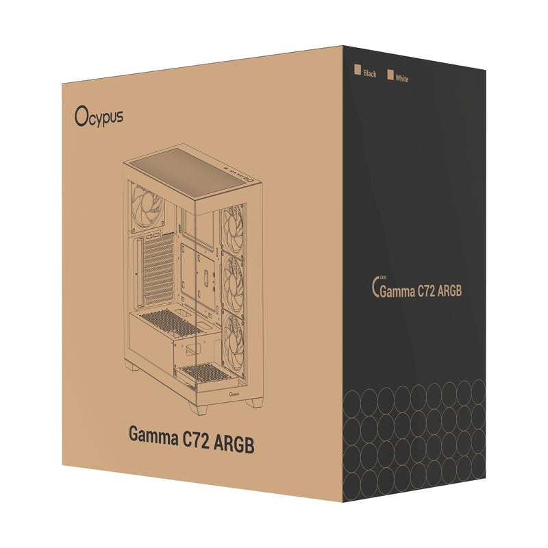 Ocypus Gamma C72 ARGB Mid-Tower Panoramic View Case with ARGB Fans | DataBlitz