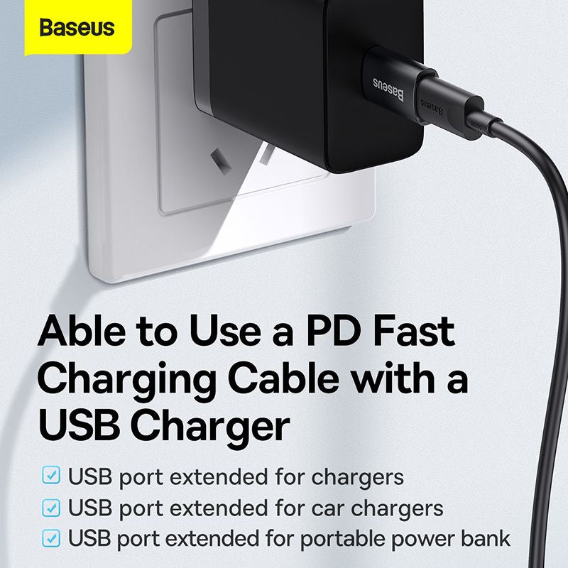Baseus Ingenuity Series Mini OTG Adapter USB3.1 to Type-C (Black) (ZJJQ000101)