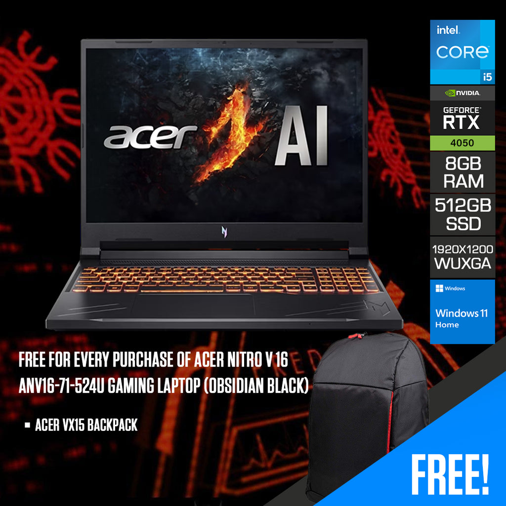 Acer Nitro V 16 ANV16-71-524U Gaming Laptop (Obsidian Black) 16