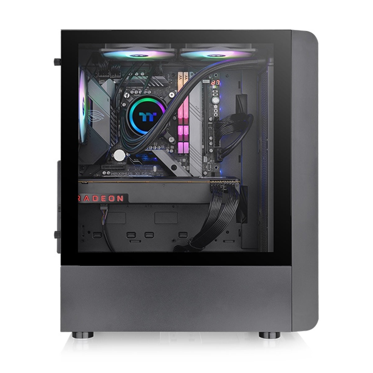 Thermaltake S200 TG RGB Mid Tower 3mm Tempered Glass With 120mm RGB Lite Front Fans PC Case