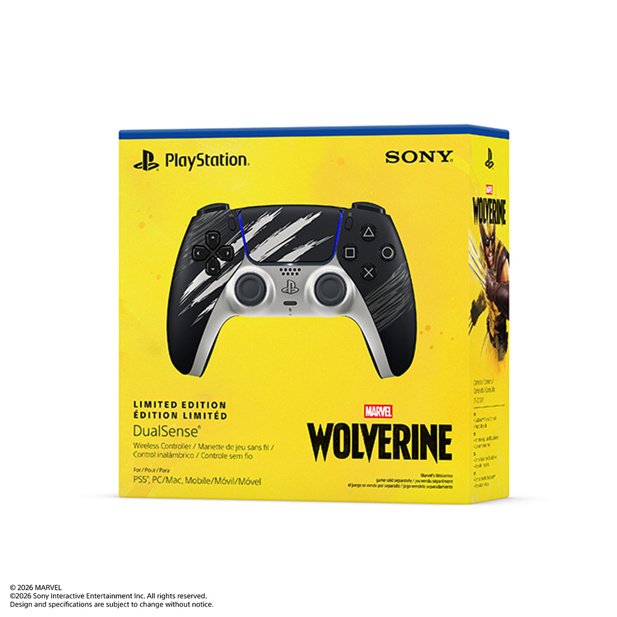PS5 DualSense Wireless Controller – Marvels Wolverine Adamantium Limited Edition