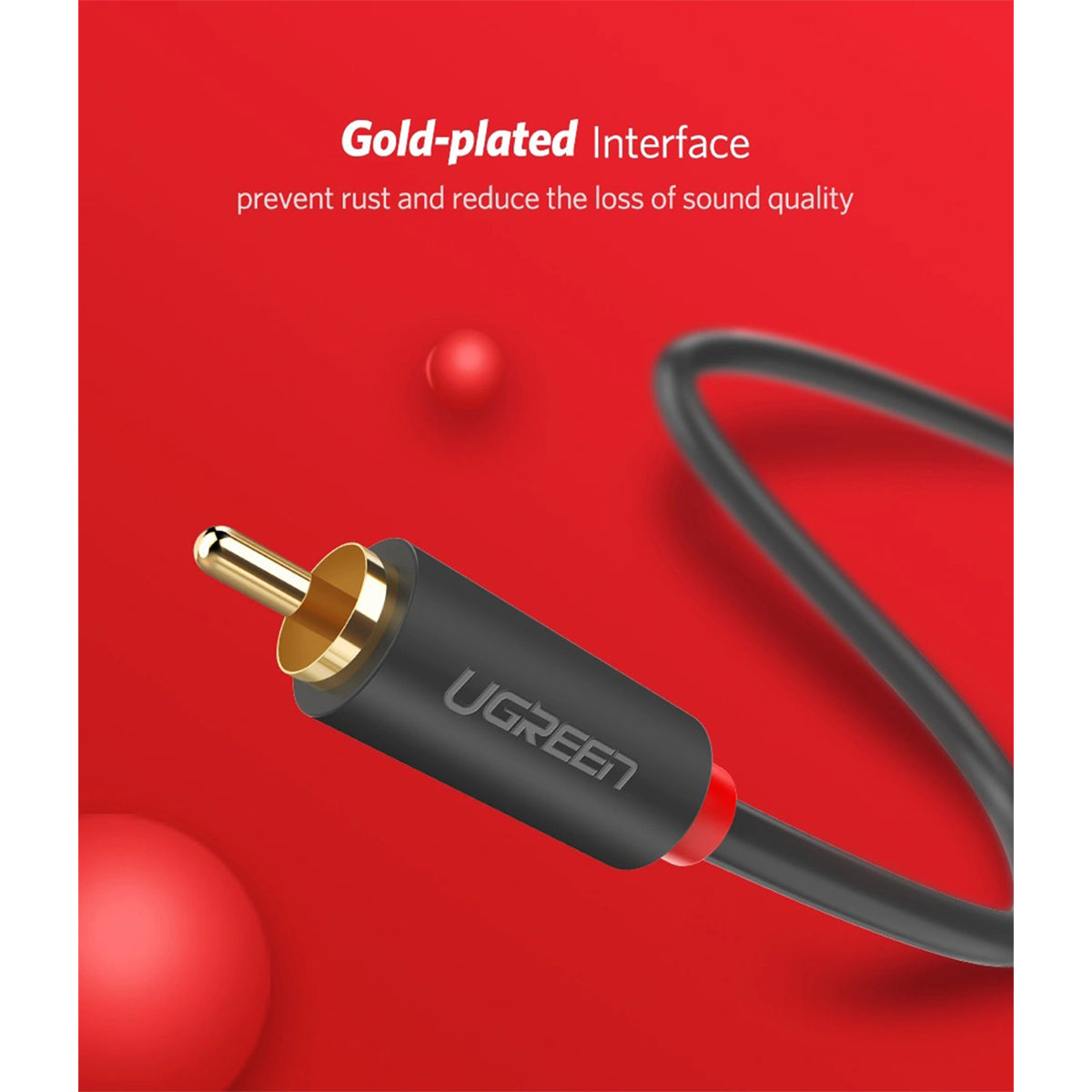 Ugreen 2 RCA Male to 2 RCA Male Audio Cable - 5m (Black) (AV104/10520)