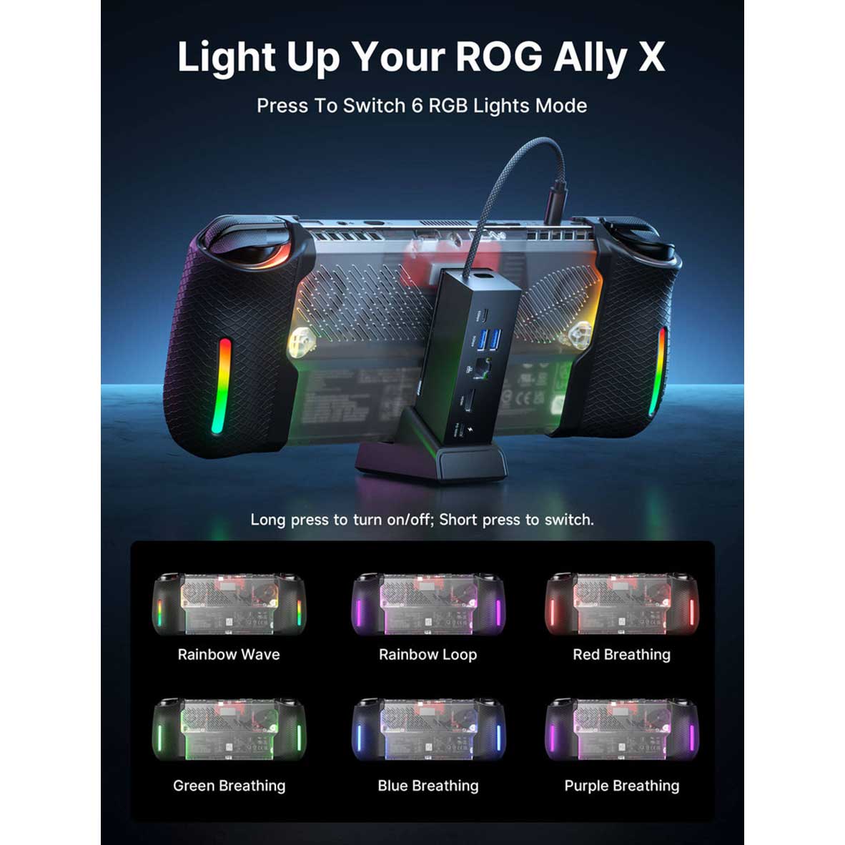 JSAUX RGB Back Plate for ROG Ally X (Transparent) (PC0112)