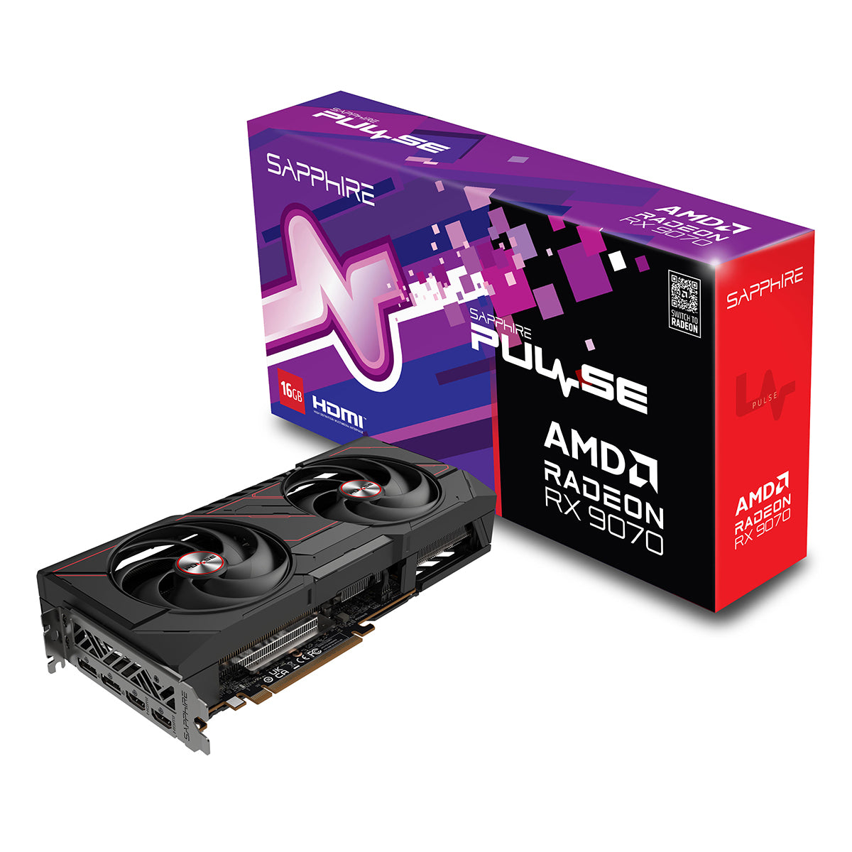 Sapphire Pulse AMD Radeon RX 9070 Gaming 16GB Dual HDMI/Dual DP Graphics Card