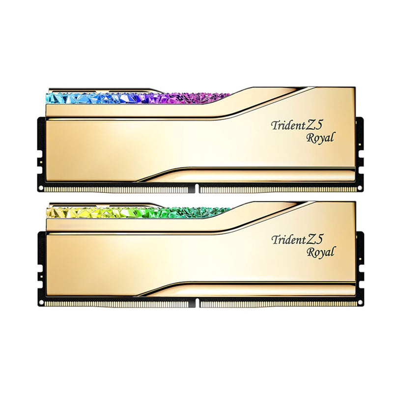 G.SKill Trident Z5 Royal RGB 32GB (2 X 16GB) DDR5 7200MT/s CL34-45-45-115 1.40 Memory (Gold) (F5-7200J3445G16GX2-TR5G)