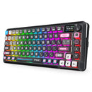 Redragon K708MC RGB Flekact Pro 82 Keys 75% Gasket Mounted Wireless Mechanical Keyboard with Customizable Smart LCD Screen (Special Keycaps Ed.)