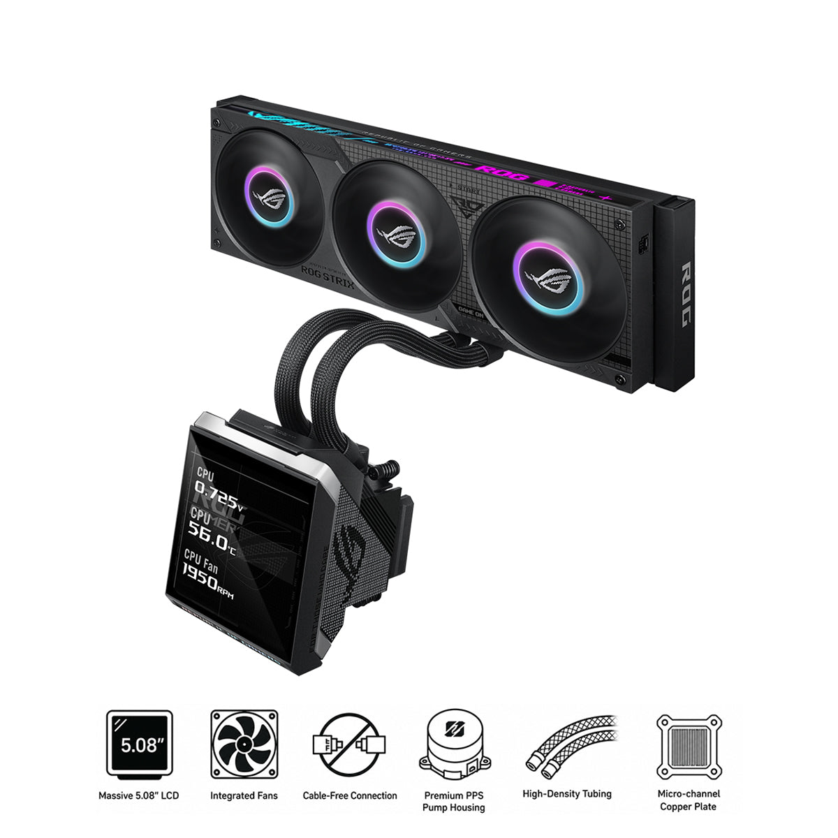 Asus ROG Strix SLC IV 360 ARGB LCD AIO Liquid CPU Cooler (Black)