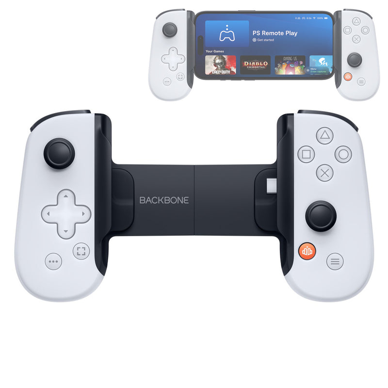 Backbone One V2 Playstation Edition USB-C (2nd Gen) Mobile Gaming Controller for iPhone/Android (White)