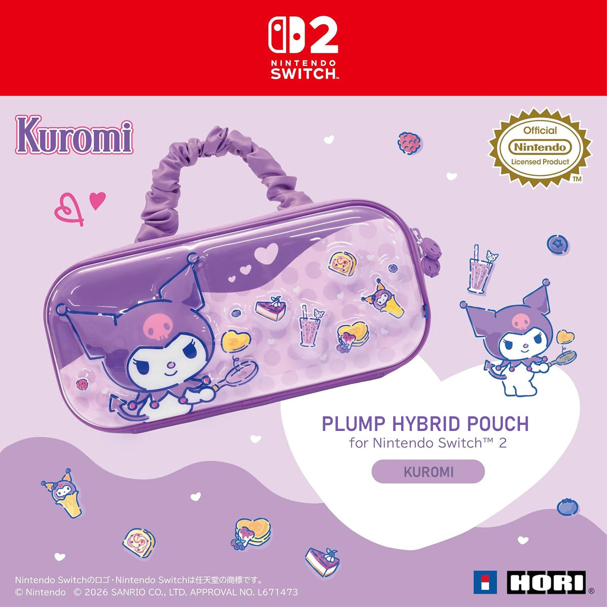 Hori 3D Hybrid Hard Pouch for Nintendo Switch 2 (Kuromi) (NSX-235A)