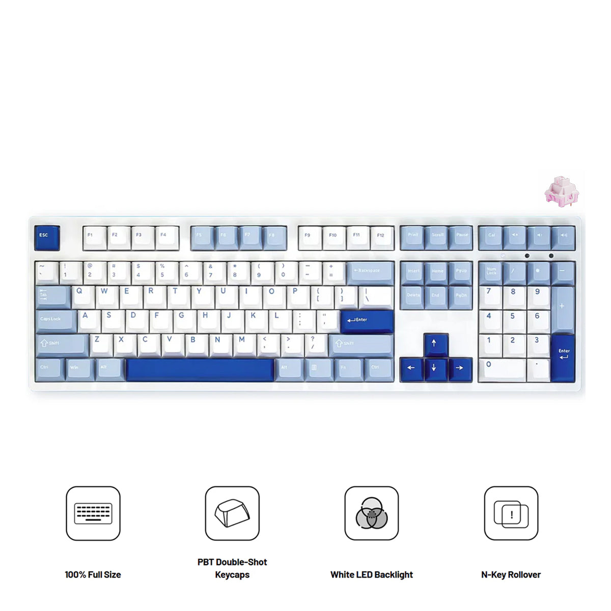 Akko Glacier 3108 V3 Wired Mechanical Keyboard (Akko Frost Pink)