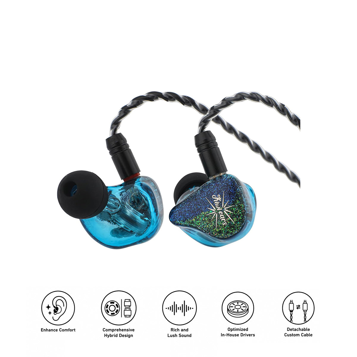 Kiwi Ears Forteza In-Ear Monitor, 1BA + 2DD Hi-Fi Wired Earbuds