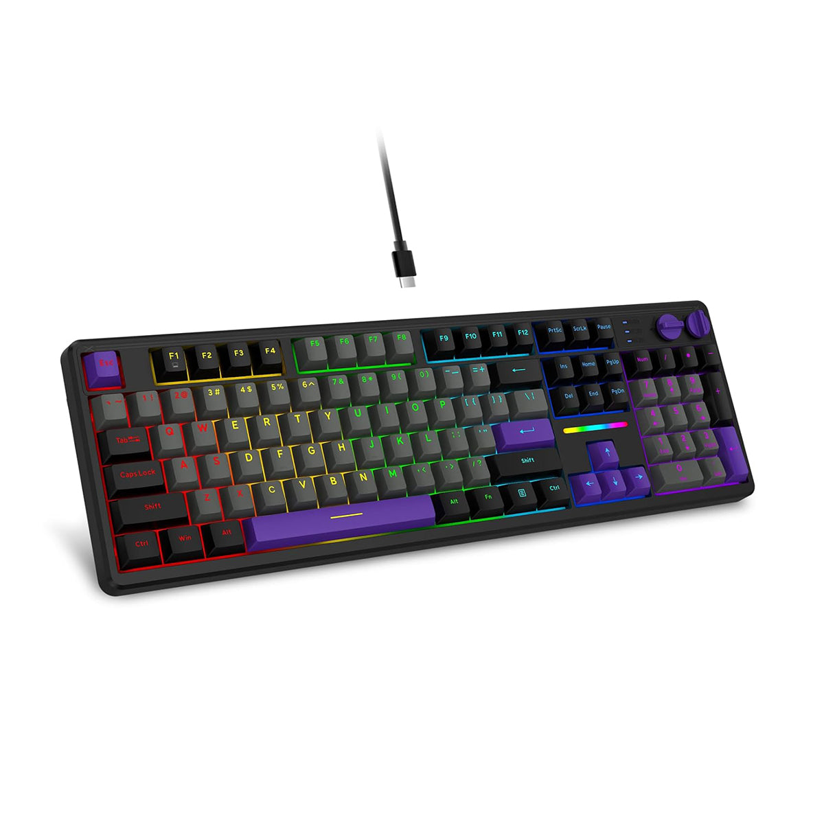 E-Yooso Z-104 Rainbow Light Wired Mechanical Keyboard Grey/Black/Purple (Silverwood Switch)