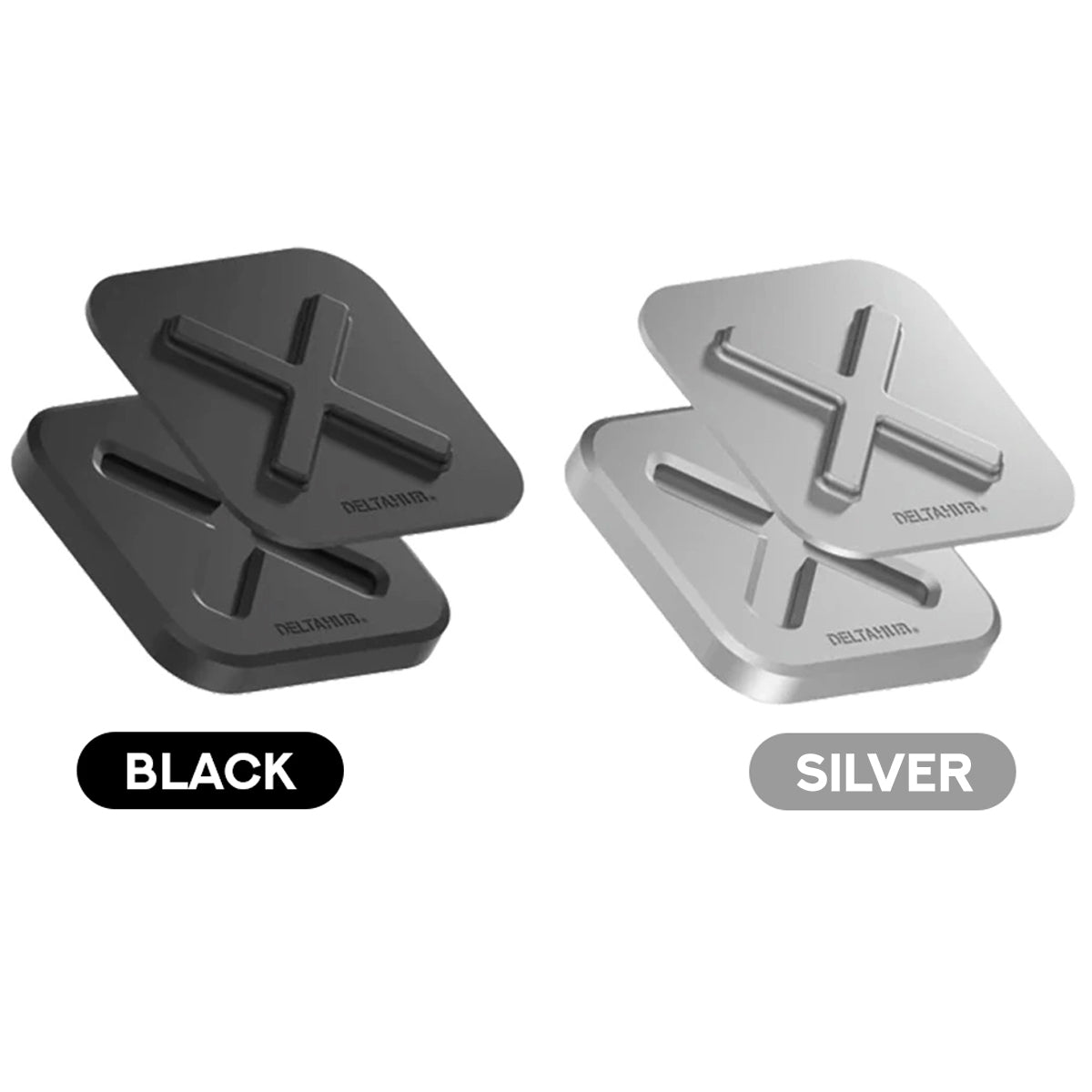 Deltahub HoldX Magnetic Mount 2-Pack (Black, Silver)