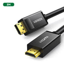 UGREEN Display Port Male To HDMI Male Cable (1.5m, 2m) (Black) (DP101/10238, DP101/10202)