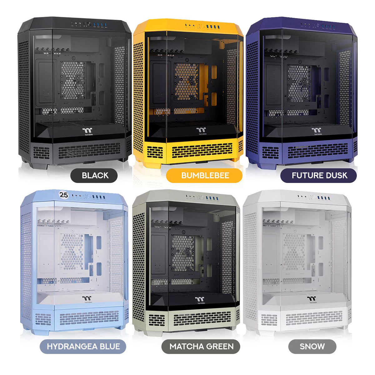 Thermaltake The Tower 600 Mid Tower Gaming Case (Black, Bumblebee, Future Dusk, Hydrangea Blue, Matcha Green, Snow)