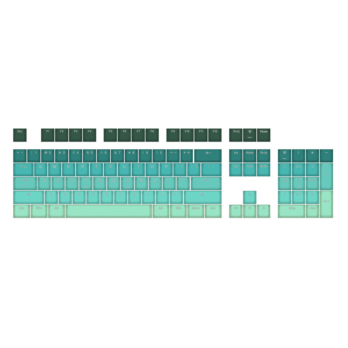 Taihao Double Shot PBT Backlit Cubic Keycaps Set For Cherry MX Switch (142-Keys) (Mykonos) (T22RB602)