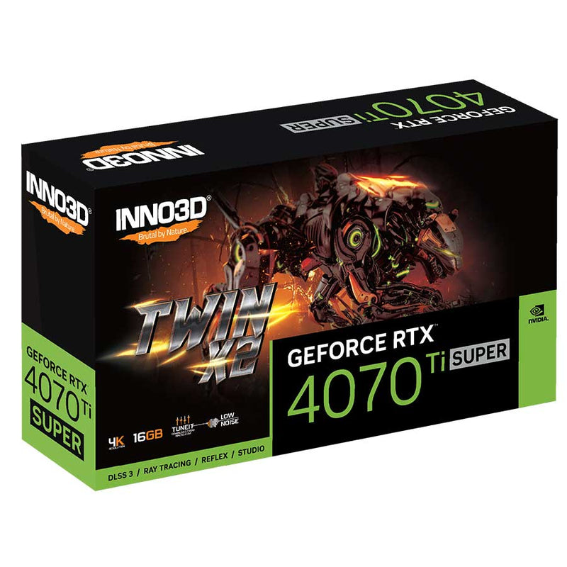 INNO3D Geforce RTX 4070 Ti Super Twin X2 16GB PCI-E 4.0 X16 GDDR6X Graphics Card (N407TS2-166X-186156N)