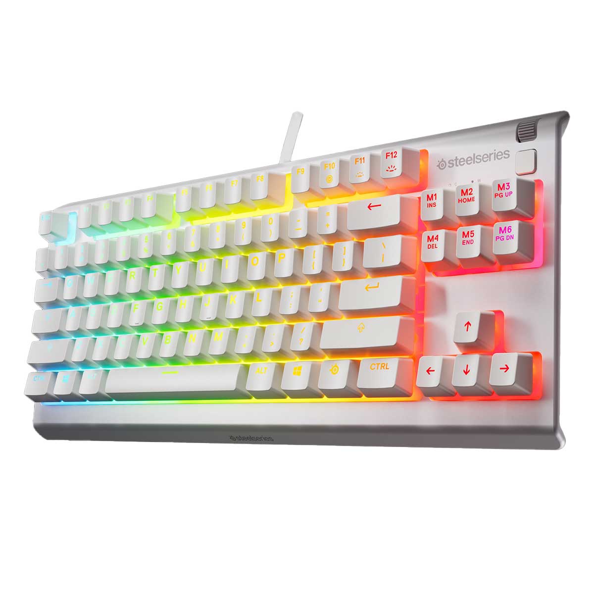 SteelSeries Apex 3 TKL RGB Water & Dust Resistant Whisper Quiet Switches Gaming Keyboard (White)