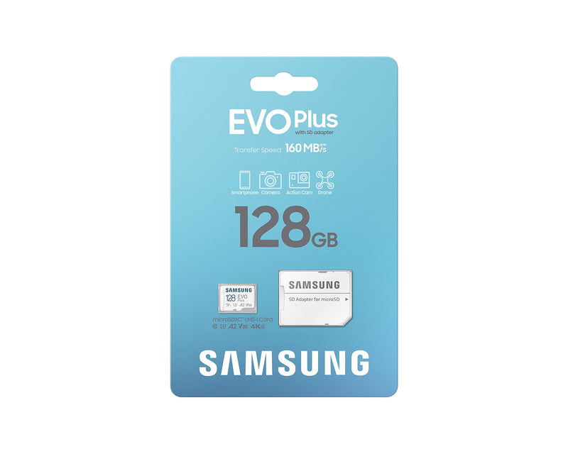 Samsung Evo Plus 128GB microSDXC UHS-I 160mb/s Read Memory Card with SD Adapter (MB-MC128SA)