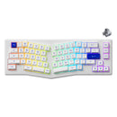 Akko ACR Pro Alice Plus Spray Painted Acrylic White Pre-Assembled Version RGB Mechanical Keyboard Hot-Swappable Gasket Mount (Akko Silver Switches)