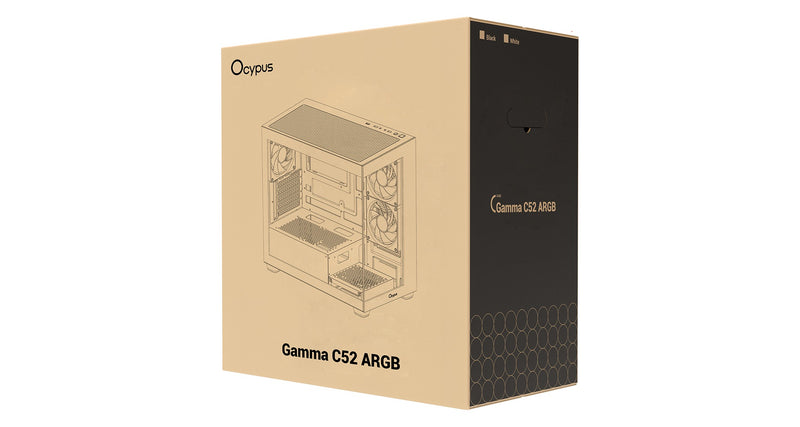 Ocypus Gamma C52 ARGB Mini-Tower Panoramic View Case with ARGB Fans