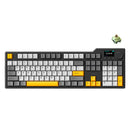 Ajazz AK35I V3 Max RGB Tri-Mode 100% 104-Keys Gasket-Mounted Hot-Swappable Mechanical Keyboard with 1.14" TFT Display Screen & Knob (Black/Cream/Yellow) (Avocado Switch)