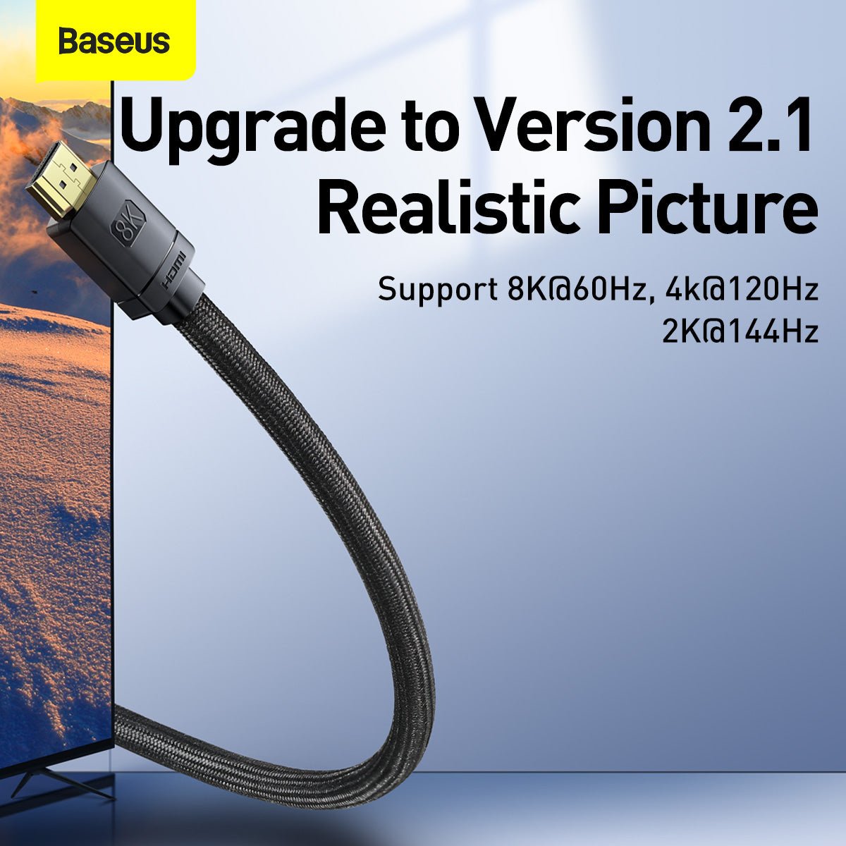 Baseus High Definition Series HDMI 8K To HDMI 8K Adapter Cable (Black)