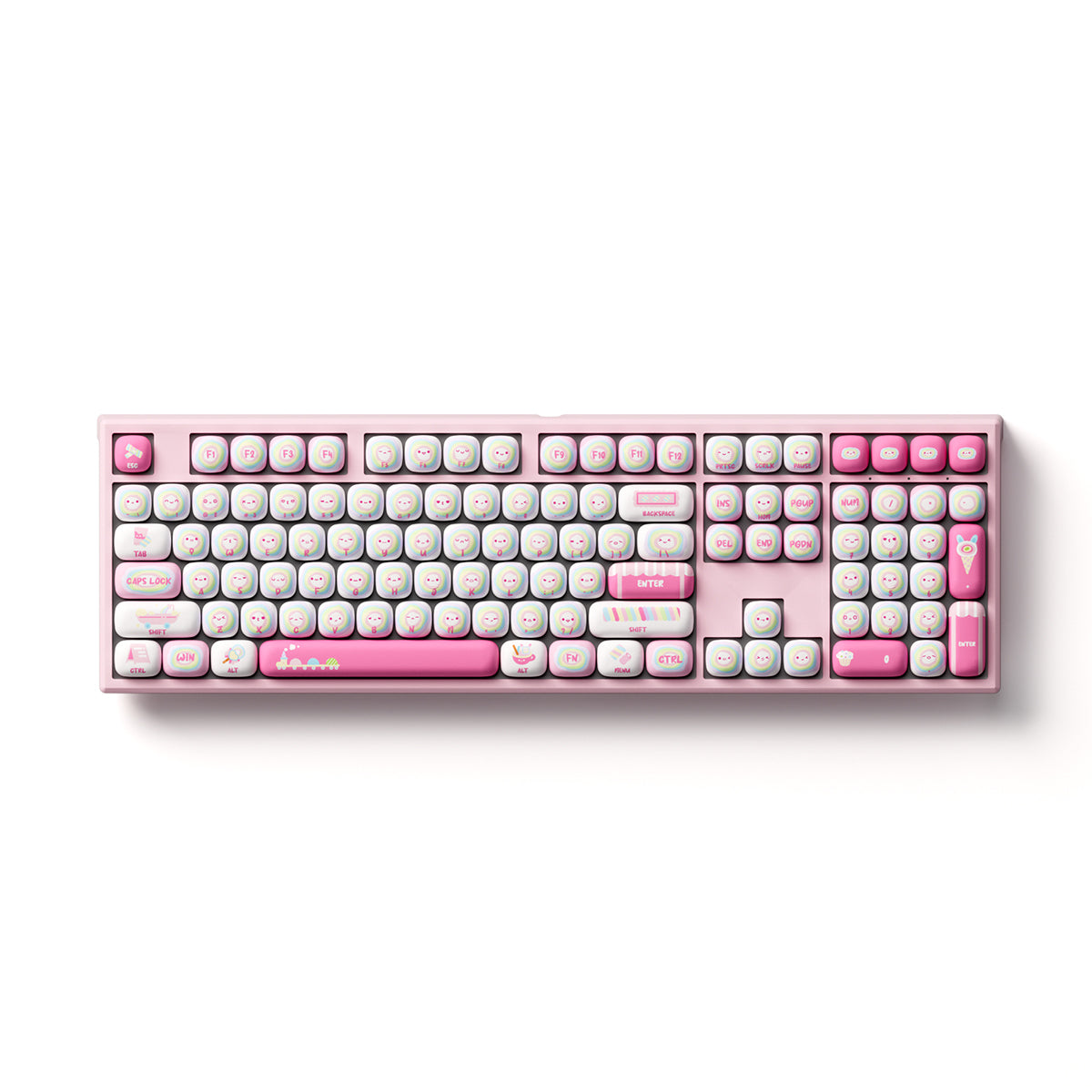 Akko x MonsGeek MG108B Rainbow Marshmallows Multi-Mode RGB Hot-Swappable Mechanical Keyboard (Akko V3 Piano Pro Switch)