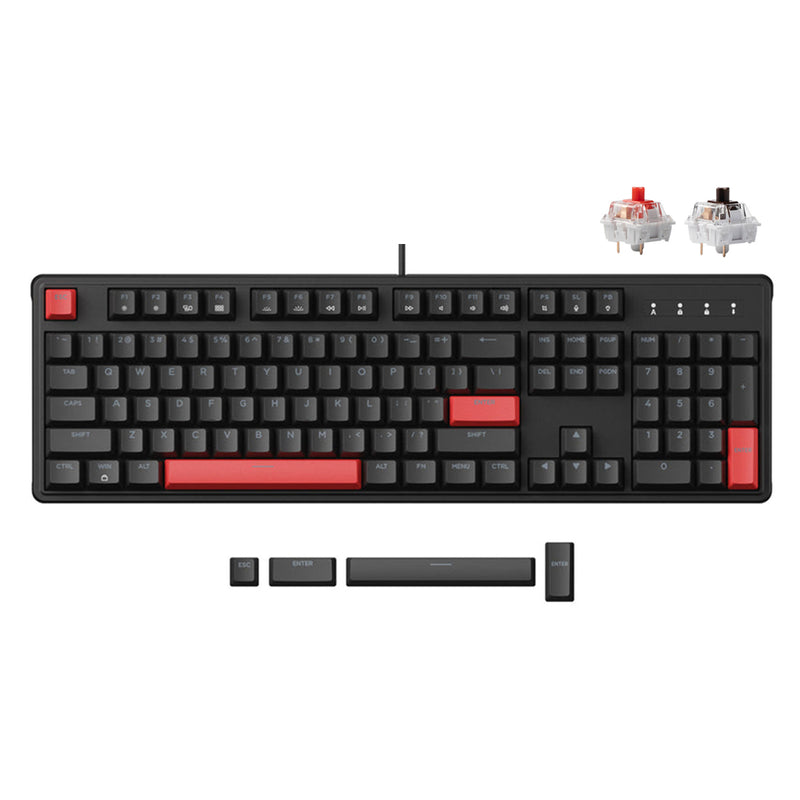 Keychron Lemokey X3 QMK/VIA Red Backlight TKL Wired Mechanical Gaming Keyboard (Red Switch, Brown Switch) (X3-A1, X3-A3)